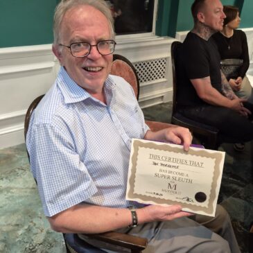 Ian winning murder mystery